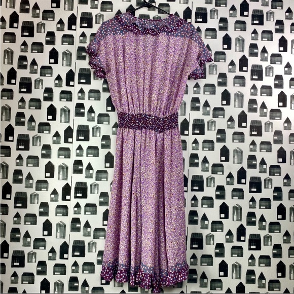 Neiman Marcus / Diane Frez dress - floral ruffle lightweight polyester - Picture 7 of 8